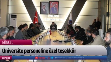 &Uuml;niversite personeline &ouml;zel teşekk&uuml;r
