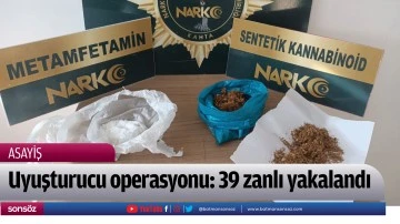 Uyuşturucu operasyonu: 39 zanlı yakalandı