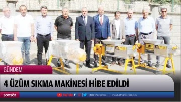 &Uuml;z&uuml;m makineleri hibe edildi