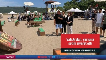 Vali Arslan, Bartın'da &ccedil;ekilen yarışma programının setini ziyaret etti