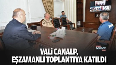 Vali Canalp, eşzamanlı toplantıya katıldı