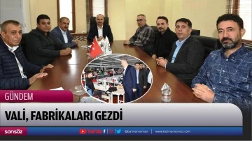 Vali, fabrikaları gezdi