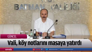 Vali, k&ouml;y notlarını masaya yatırdı