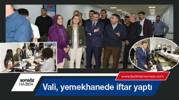Vali, yemekhanede iftar yaptı