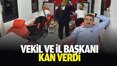 Vekil ve İl Başkanı, kan verdi