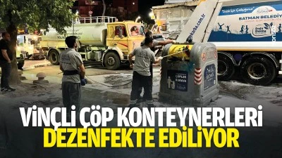 Vin&ccedil;li &ccedil;&ouml;p konteynerleri dezenfekte ediliyor