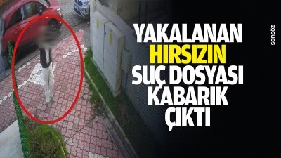 Yakalanan hırsızın su&ccedil; dosyası kabarık &ccedil;ıktı