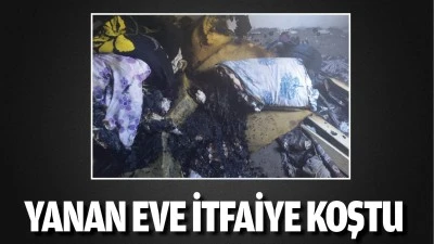 Yanan eve itfaiye koştu