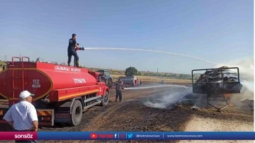 Yangında 400 saman balyası yandı