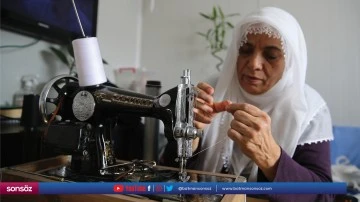 Yarım asırlık dikiş makinesiyle konteyner kentte terzilik yapıyor