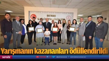 Yarışmanın kazananları &ouml;d&uuml;llendirildi