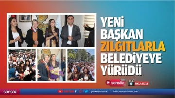 Yeni başkan, zılgıtlarla belediyeye y&uuml;r&uuml;d&uuml;