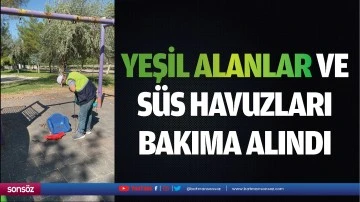 Yeşil alanlar ve s&uuml;s havuzları bakıma alındı