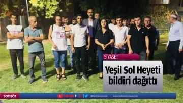 Yeşil Sol Heyeti bildiri dağıttı