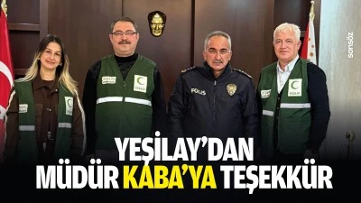 Yeşilay&rsquo;dan M&uuml;d&uuml;r Kaba&rsquo;ya teşekk&uuml;r