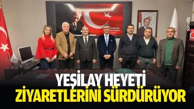 Yeşilay heyeti, ziyaretlerini s&uuml;rd&uuml;r&uuml;yor