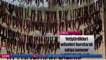 Yetiştirdikleri sebzeleri kurutarak satışa sunuyor