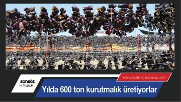 YILDA 600 TON KURUTMALIK &Uuml;RETİYORLAR
