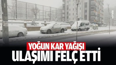 Yoğun kar yağışı ulaşımı fel&ccedil; etti