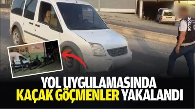 Yol uygulamasında ka&ccedil;ak g&ouml;&ccedil;menler yakalandı