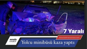 Yolcu minib&uuml;s&uuml; kaza yaptı: 7 Yaralı 