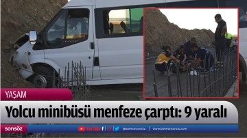 Yolcu minib&uuml;s&uuml; menfeze &ccedil;arptı: 9 yaralı