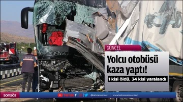 Yolcu otob&uuml;s&uuml; kaza yaptı! 1 &ouml;l&uuml;, 34 yaralı