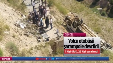 Yolcu otob&uuml;s&uuml; şarampole devrildi! 7 kişi &ouml;ld&uuml;, 23 kişi yaralandı