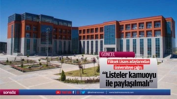 Y&uuml;ksek Lisans adaylarından &uuml;niversiteye &ccedil;ağrı