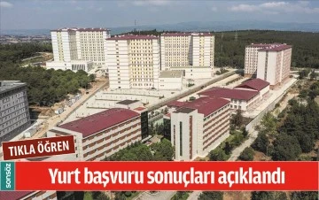 YURT BAŞVURU SONU&Ccedil;LARI A&Ccedil;IKLANDI