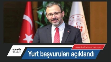 Yurt başvuruları a&ccedil;ıklandı