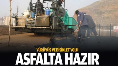 Y&uuml;r&uuml;y&uuml;ş ve bisiklet yolu, asfalta hazır&hellip;