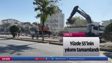 Y&uuml;zde 55'inin yıkımı tamamlandı