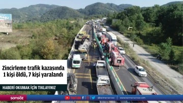 Zincirleme trafik kazasında 1 kişi &ouml;ld&uuml;, 7 kişi yaralandı