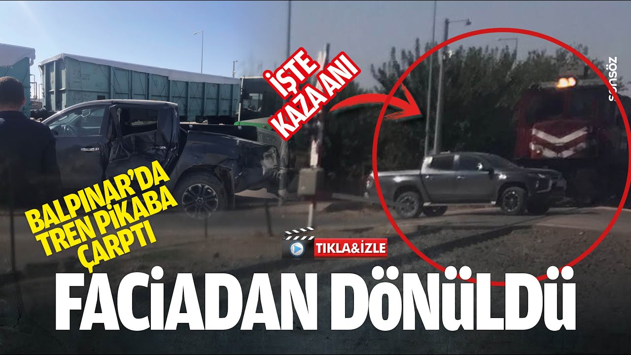 Balpınar&rsquo;da tren pikaba &ccedil;arptı! Faciadan d&ouml;n&uuml;ld&uuml;