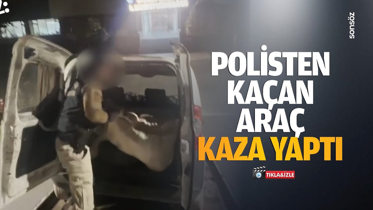 Polisten ka&ccedil;an ara&ccedil;, kaza yaptı