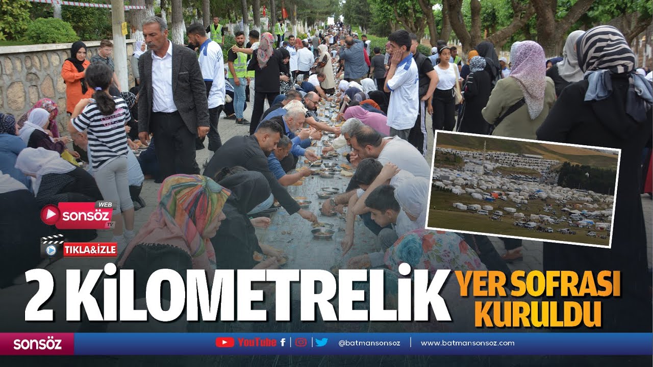 2 kilometrelik yer sofrası kuruldu