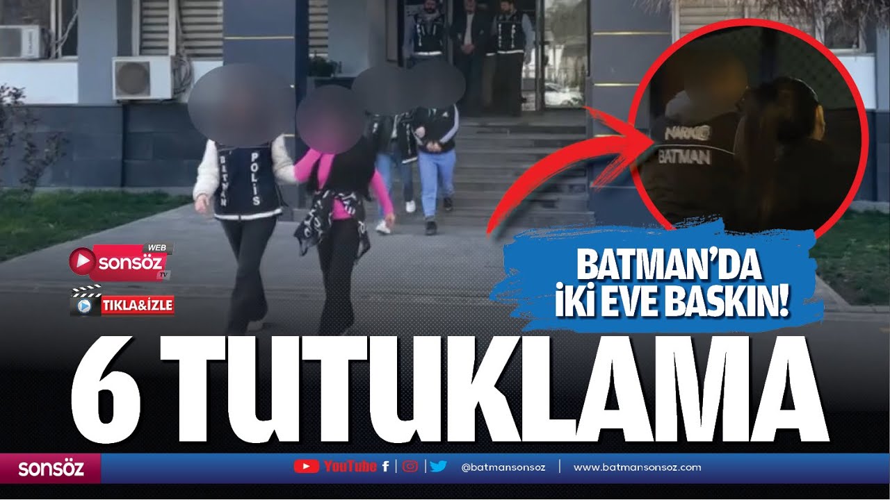 Batman&rsquo;da iki eve baskın! 6 tutuklama