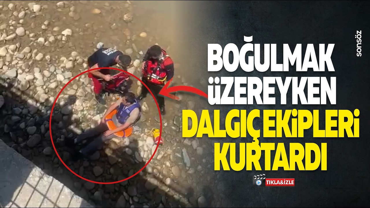 Boğulmak &uuml;zereyken dalgı&ccedil; ekipleri kurtardı