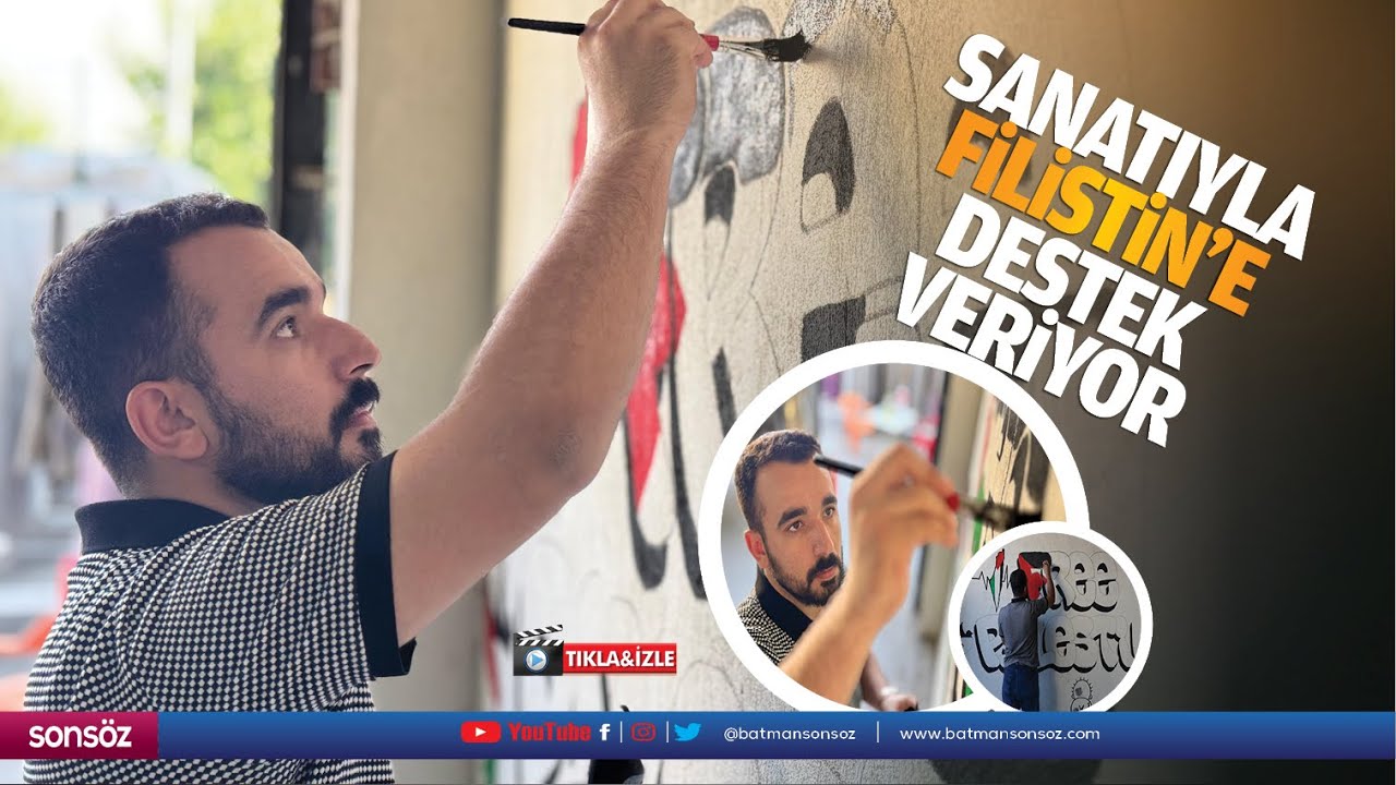 Sanatıyla Filistin'e destek veriyor