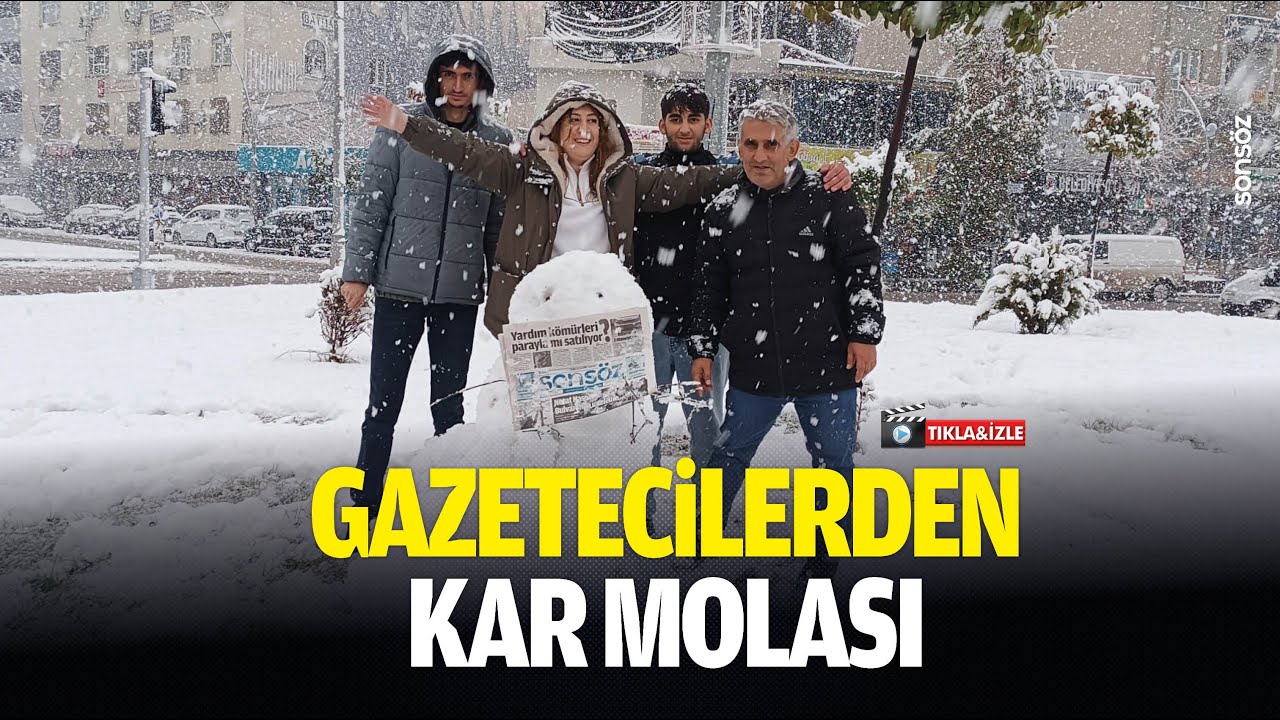 Gazetecilerden kar molası&hellip;