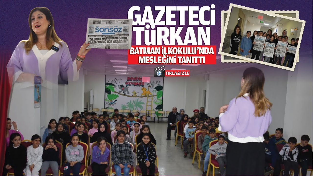 Gazeteci T&uuml;rkan, Batman İlkokulu&rsquo;nda mesleğini tanıttı