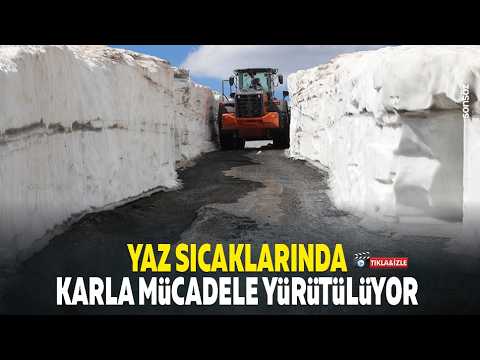 Yaz sıcaklarında karla m&uuml;cadele y&uuml;r&uuml;t&uuml;l&uuml;yor