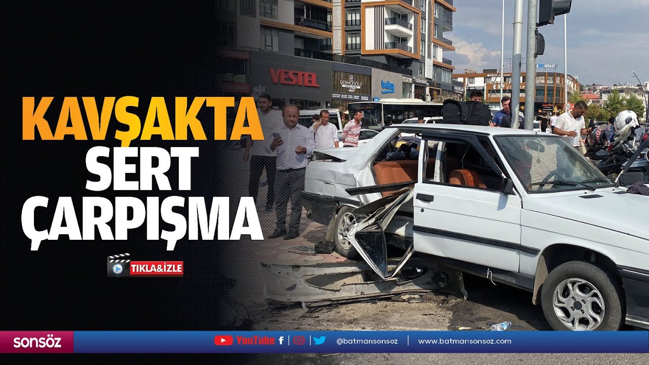 Kavşakta sert &ccedil;arpışma: 2 yaralı!