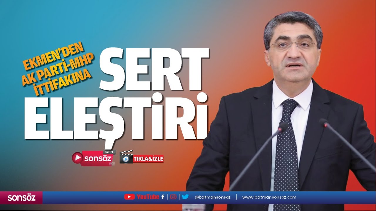 Ekmen&rsquo;den Ak Parti-MHP ittifakına sert eleştiri