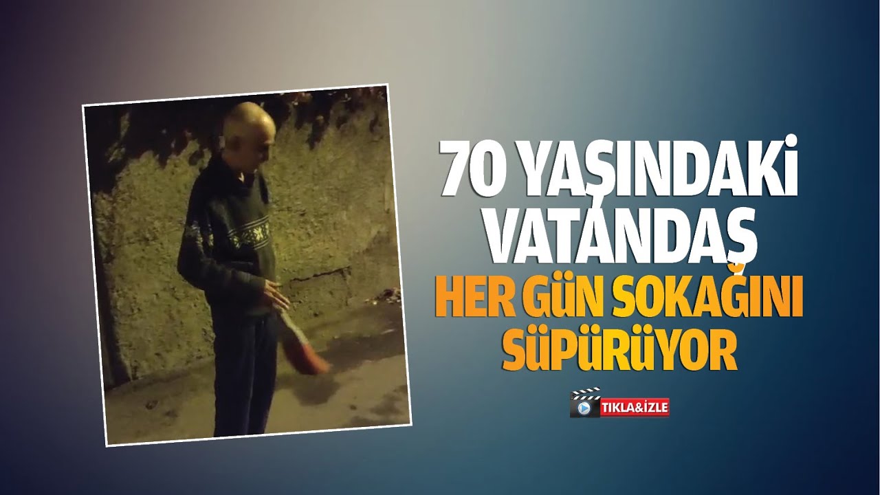 70 yaşındaki vatandaş, her g&uuml;n sokağını s&uuml;p&uuml;r&uuml;yor