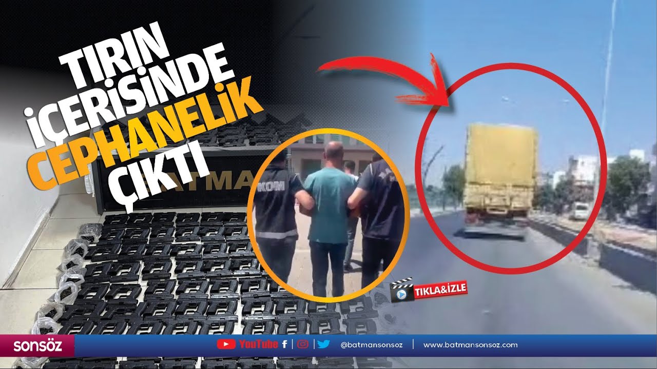 Tırın i&ccedil;erisinde cephanelik &ccedil;ıktı