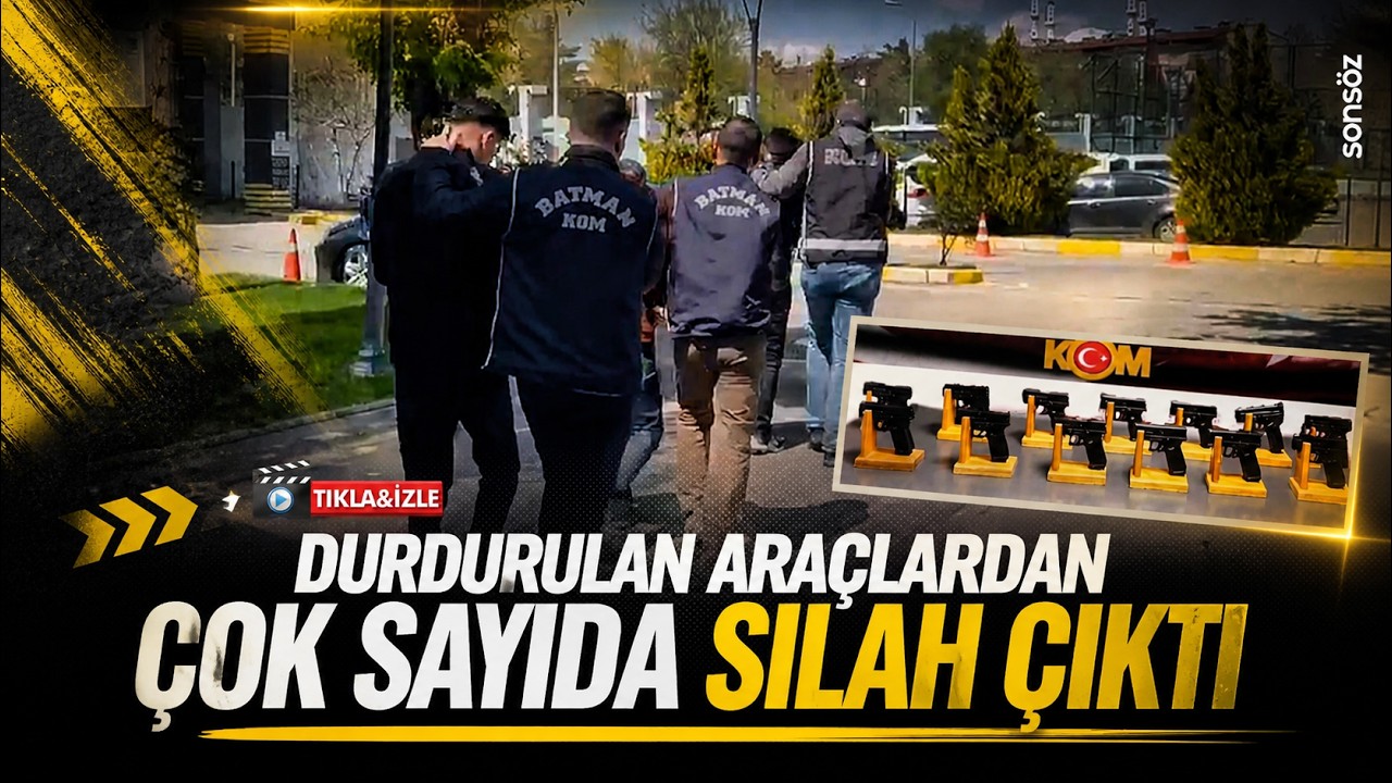 Durdurulan ara&ccedil;lardan &ccedil;ok sayıda silah &ccedil;ıktı