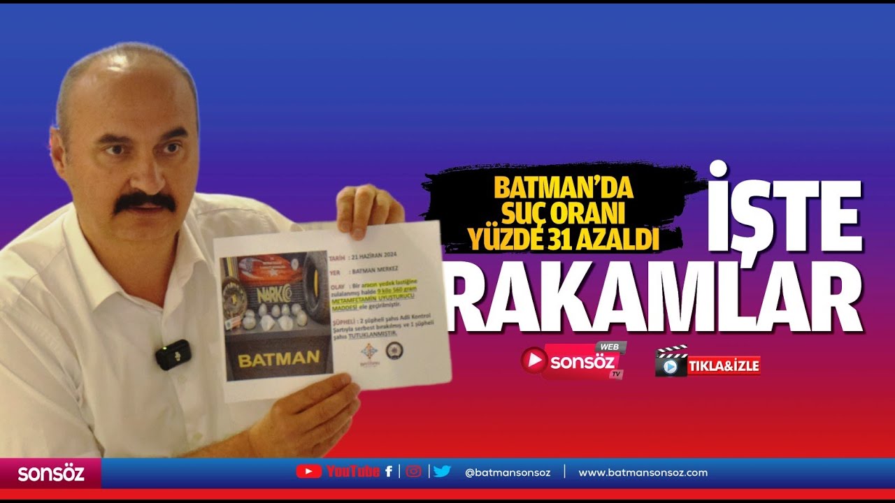 Batman&rsquo;da su&ccedil; oranı y&uuml;zde 31 azaldı; İşte rakamlar&hellip;
